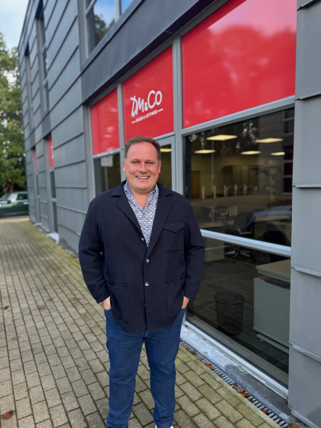 Dominic Murphy outside the DM and Co office